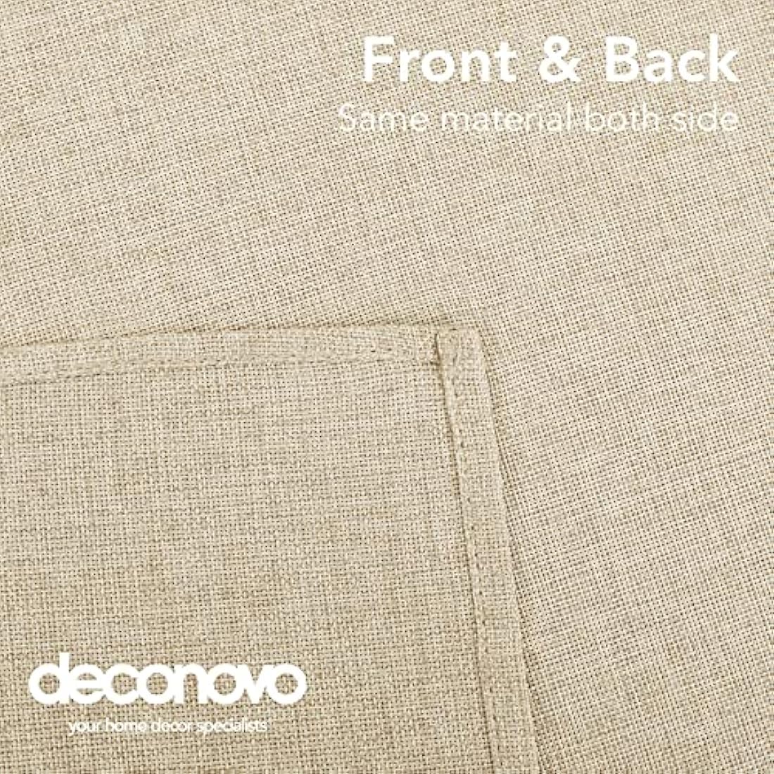 Deconovo Rectangle Table Cover Outdoor Water Resistant Faux Linen Table Cloth for Dinning 59x79in(150x200cm) Beige