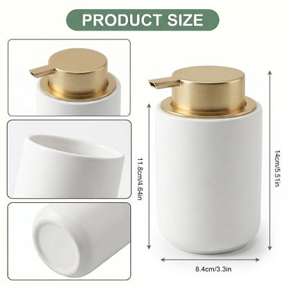 Foaming Soap Dispenser Ceramic - 400ml Foam Hand Soap Dispenser Liquid Dispenser Refillable Hand Lotion Pump Bottles Shampoo Conditioner with Pump