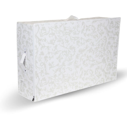 Breathable White with Silver Floral Design Large Wedding Dress Box - Underbed Storage Boxes, Wedding Dress Storage Box