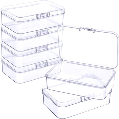 Jetec 6 Pieces Small Clear Plastic Storage Box,3.3 X 2.1 X 1 Inch