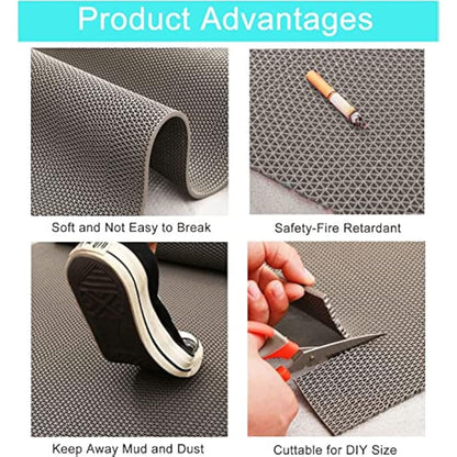 BWKJMY Non-slip Drainage mat 300 X 90cm Commercial Waterproof Floor Mat for Indoor Outdoor Wet Area S-Shaped Rubber Mat for Pool,Kitchen, Bathroom, Restaurant, Garden (Grey)