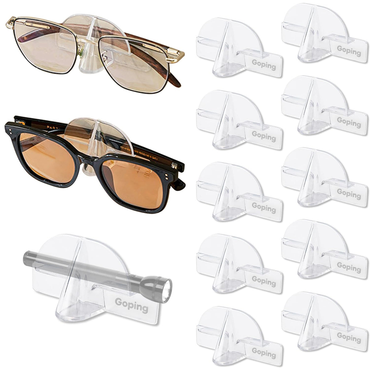 Goping Eyeglasses Organizer Wall Mounted Sunglass Holder for Home Glasses Storage Display Rack, Grandad Spectacles Glasses Support, Home Decoration