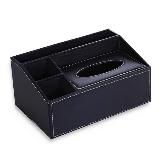 YUNXIASW PU Leather Household Office Rectangular Tissue Box with Remote Control Storage Organizer Box-for Elegant and Stylish Bathroom Vanity