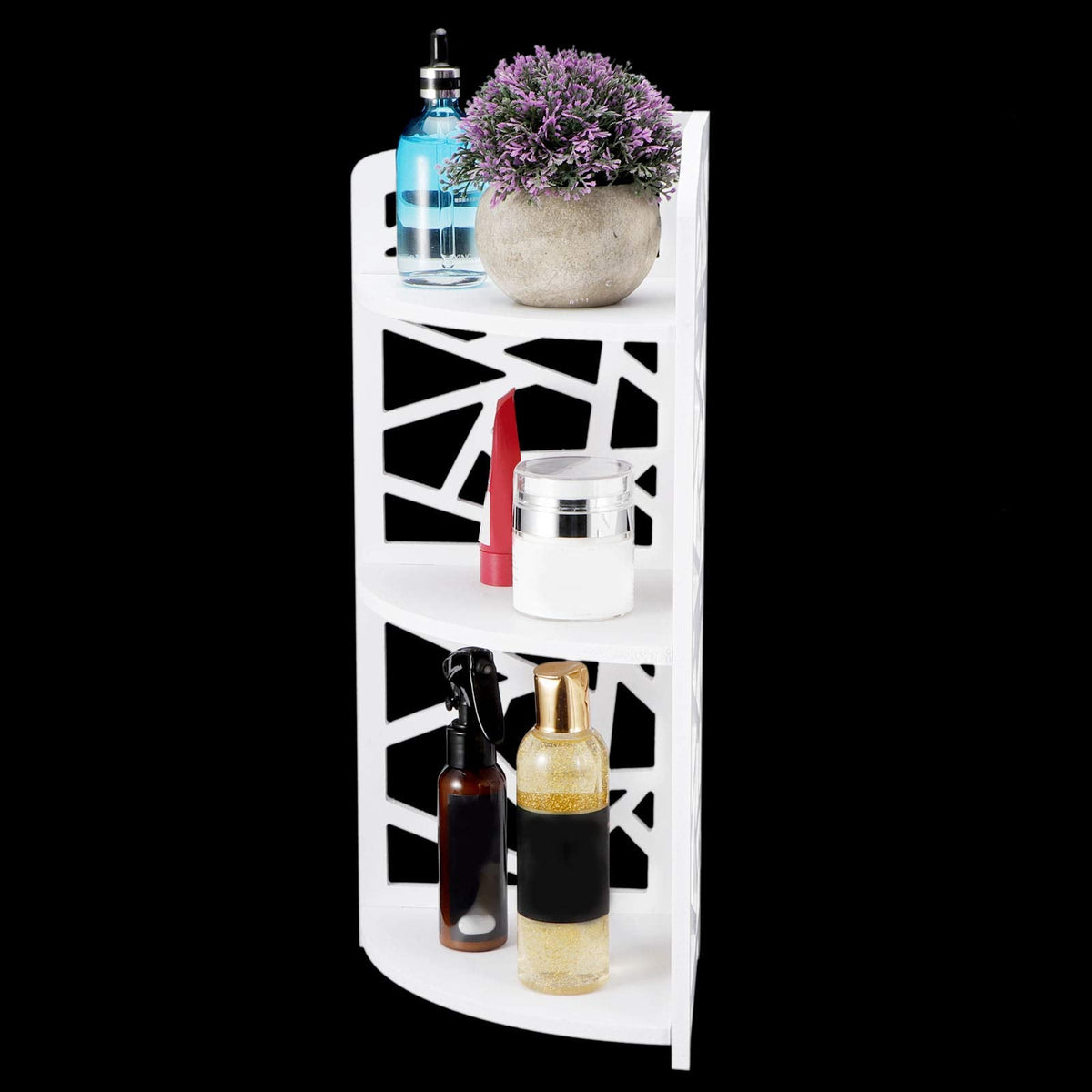 Ejoyous 3 Tier Corner Shelf, Plant Stand Storage Shelf Small Spaces Wall Shelves Corner Shelves for Bathroom Storage and Living Room 7.3 X 18.5 X 7.1
