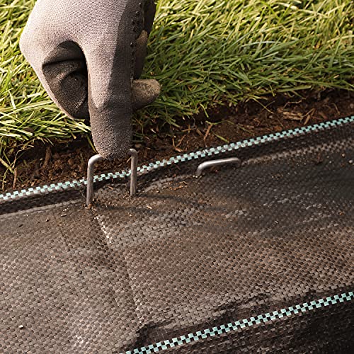 GardenMate Pack of 100 x 250mm multi-purpose steel Garden Securing Pegs - Ideal for hard floors - Made of 4.1mm thick galvanised steel wire