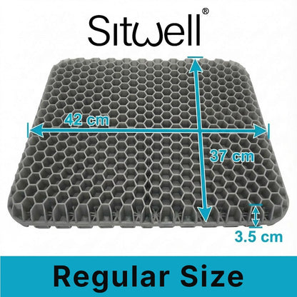Sitwell Honeycomb Gel Seat Cushion, Cooling Pressure Relief Pad for Coccyx, Tailbone & Sciatica, Office Chair