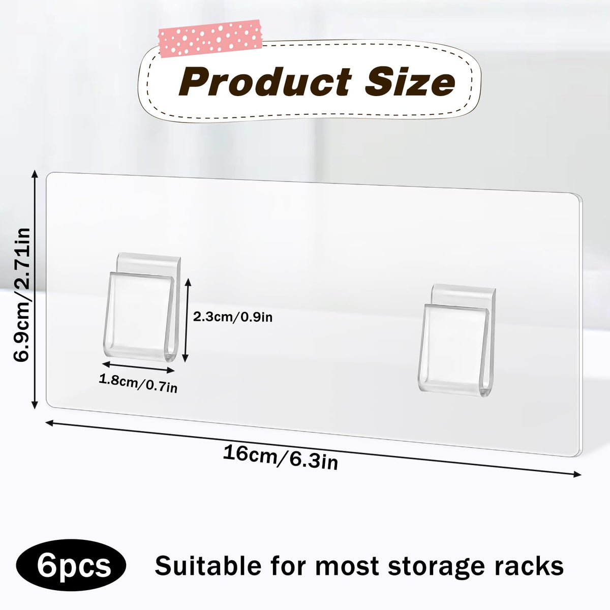 KALIONE 6 Pack Shower Caddy Adhesive for Replacement No Drilling Wall Hooks Sticky Pads Shower Shelf Adhesive for Corner Shower Caddy Bathroom