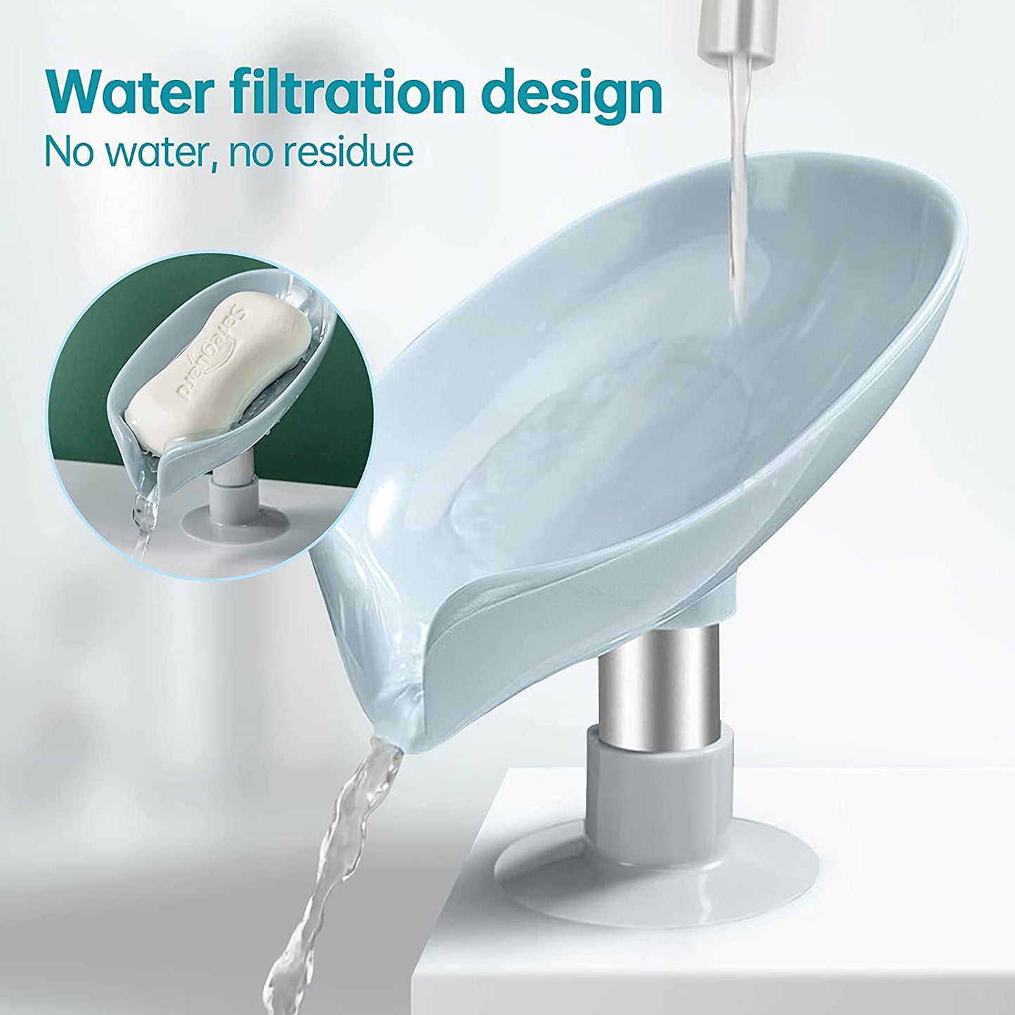Soap Dishes 2 Pcs,Soap Holder with Drainage,Soap Dish for Shower,Easy Cleaning Soap Box Container,Leaf Shape Soap Tray,Used in the Kitchen Bathroom