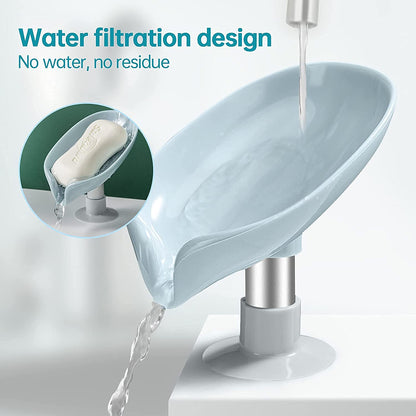 Soap Dishes 2 Pcs,Soap Holder with Drainage,Soap Dish for Shower,Easy Cleaning Soap Box Container,Leaf Shape Soap Tray,Used in the Kitchen Bathroom