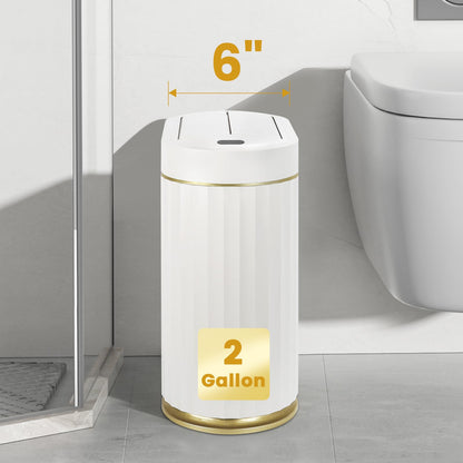 ELPHECO Bathroom Trash Can with Lid Butterfly, Motion Sensor Trash Can Bathroom Decor Automatic Garbage Can Wastebasket Bathroom Accessories, Kitchen