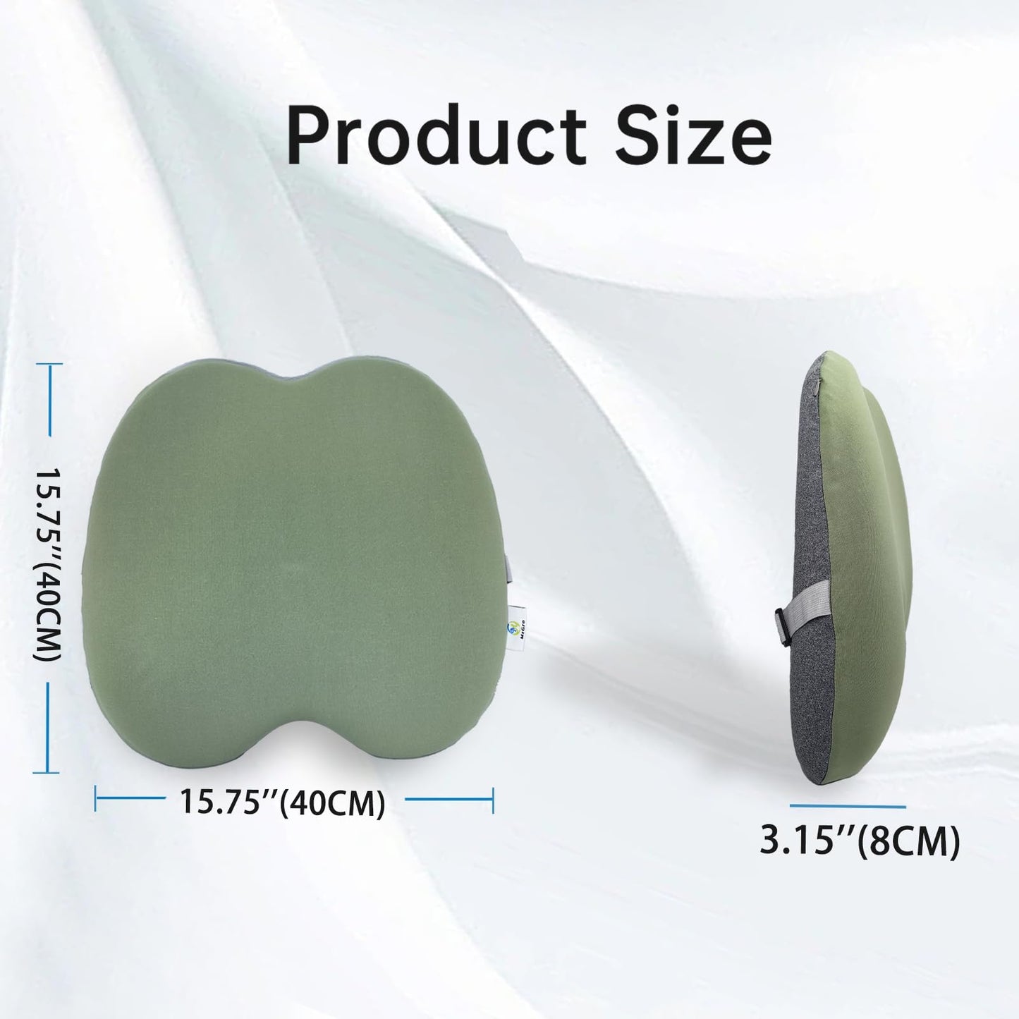MzGro Back Lumbar Support Cushion for Office Chair - Firm Memory Foam Back Pillow for Back Pain and Pressure Relieve - Back Cushion for Long Sitting