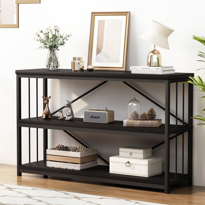 LVB Console Table Sofa Table Entryway Tables with Storage 120cm Black Oak