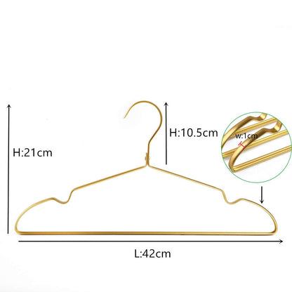 Amber Home 42cm Premium Matte Gold Aluminum Coat Hangers 20pcs, Extra Smooth & Durable Metal Clothes Hanger, Light & Sturdy Metal Rack for Suit Jacket