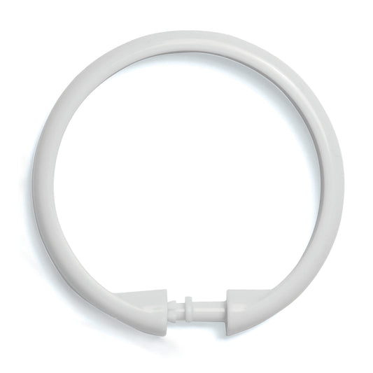 Kenney KN61217 Rust-Proof Smooth Plastic Shower Curtain Rings for Shower Curtain and Standard Shower Curtain Rod, Bathroom Use, Easy to Snap Closure,