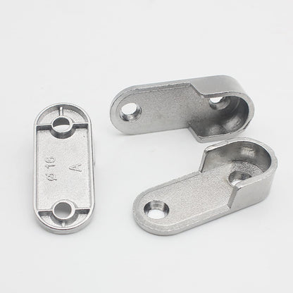 Oval Wardrobe Hanging Rail Rod Pole Socket, Stainless Steel Pipe Bracket, Wall Mount End Supports for Closet Curtain 16mm (20Pcs)