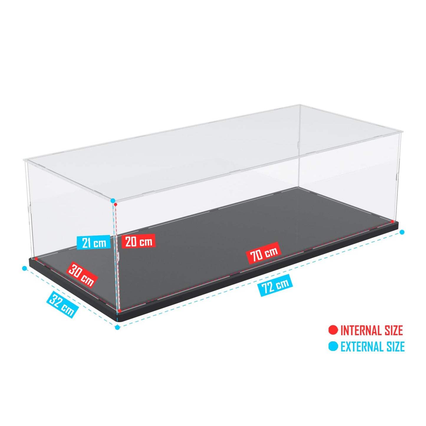 Nynelly 3mm Thick Acrylic Display Case for Lego F1 Cars for Lego Ferrari Mercedes McLaren F1 Model Cars