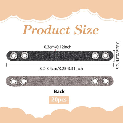 NBEADS 20 Pcs Coat Hanging Chains, Imitation Leather Bag Webbing Straps with Silver Metal Eyelets Durable Coat Loops Hanger Straps for Coats Jackets