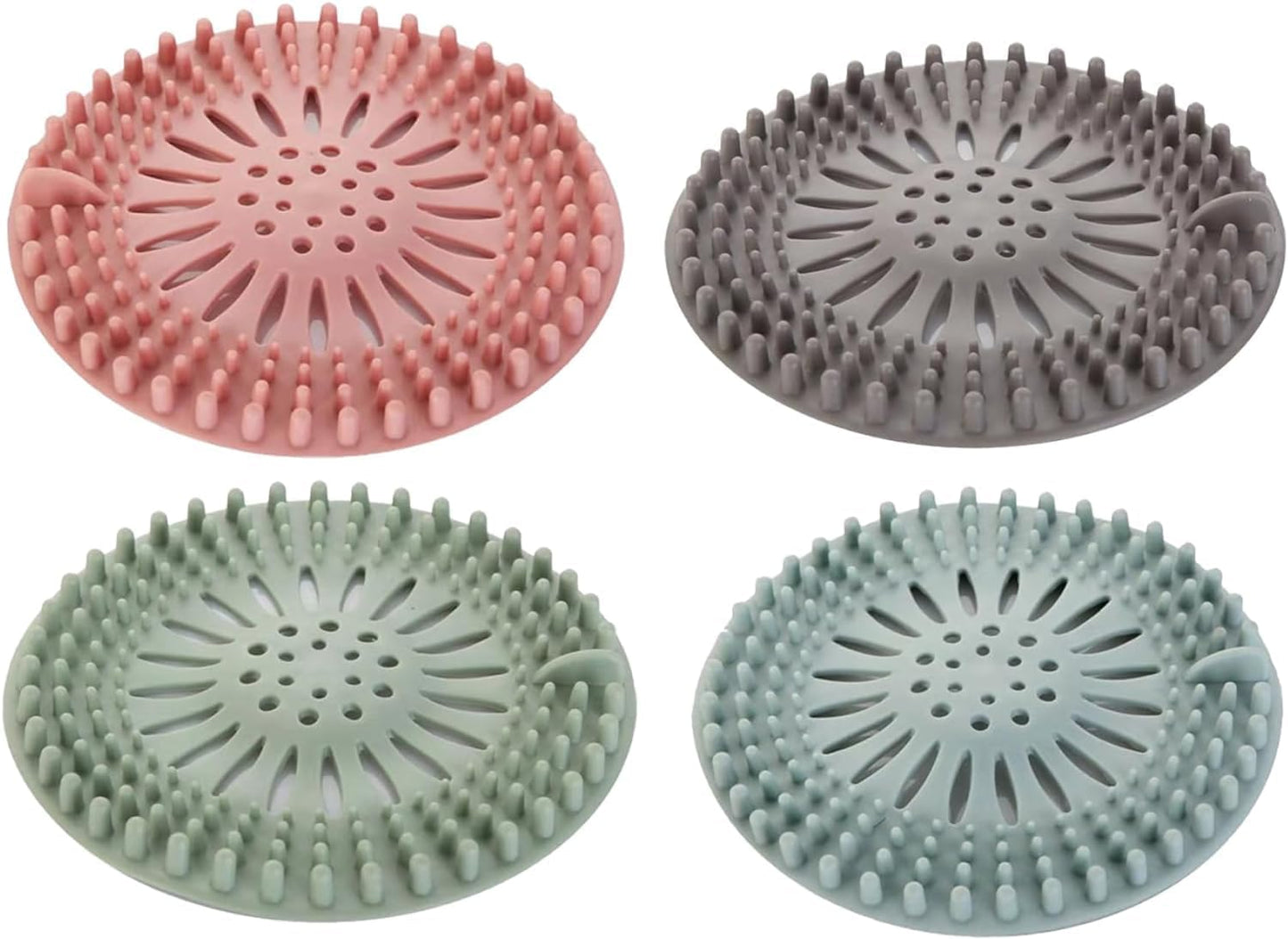 Set of 4 Silicone Hair Catchers for Shower Drains, Sink Strainers & Protectors – Durable