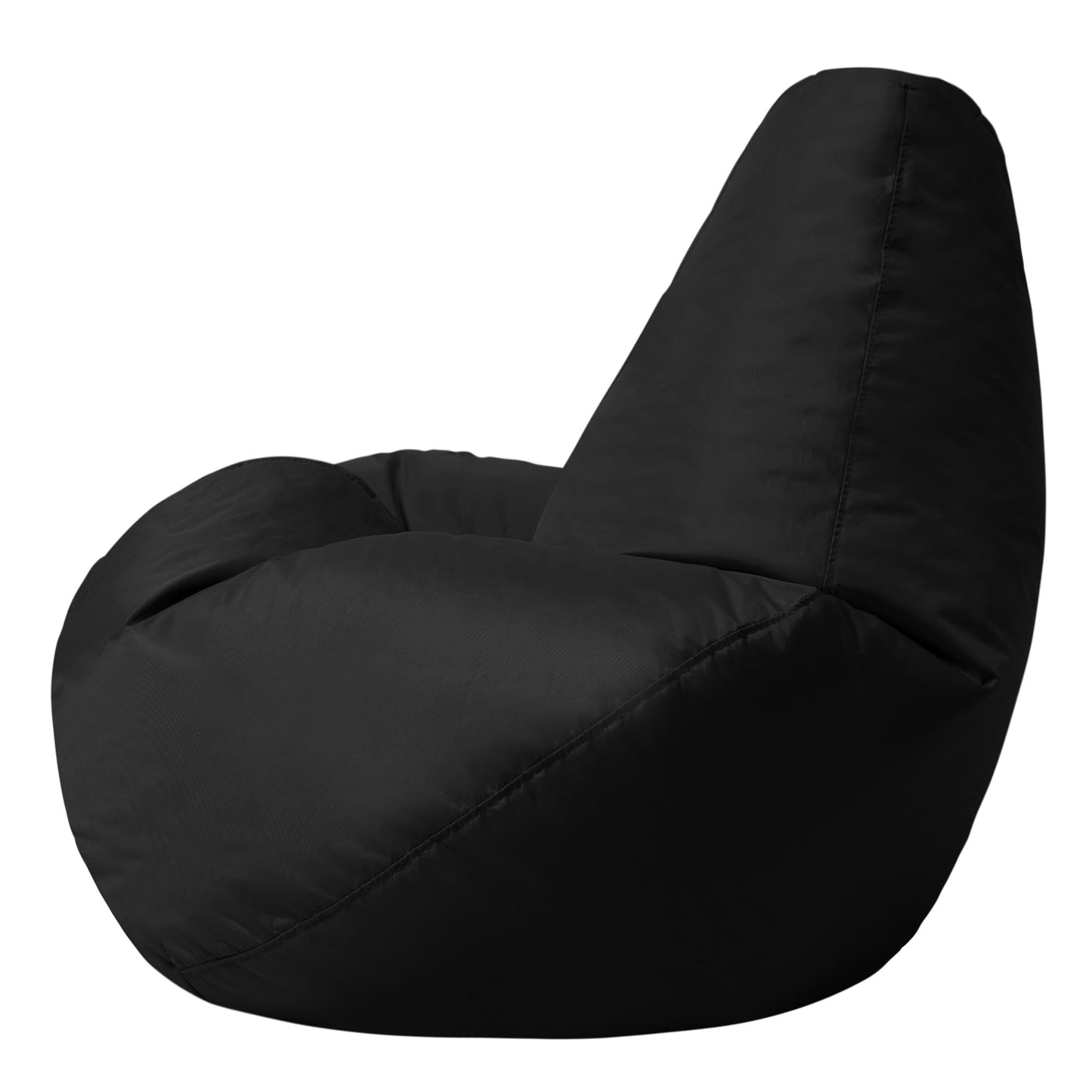 Bean Bag Bazaar High Back Bean Bag Chair - Black, 118cm x 70cm - Water Resistant Garden or Indoor Gamer BeanBag