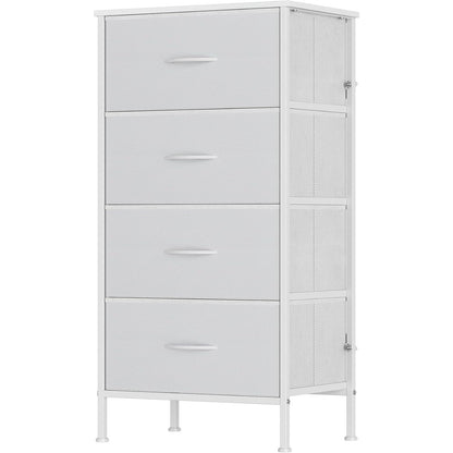 Feonase Chest of Drawers with 4 Fabric Drawers, Large Bedroom Dresser with Wooden Top & Sturdy Metal Frame, Tall Storage Organizer Unit for Bedroom