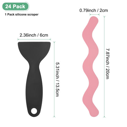 M METERXITY 24 PCS Anti Slip Shower Stickers Pink S Bathtub Non-Slip Stickers Safety Bathtub Strips Adhesive Decals with Scraper for