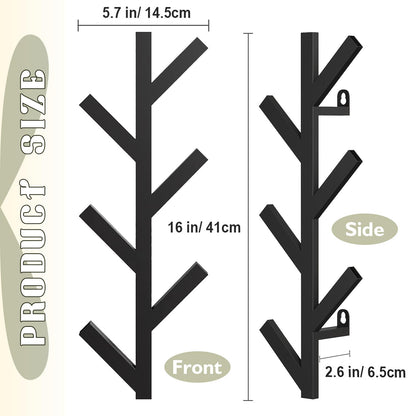 Funvalley Surperfect 2Pack Coat Rack Wall Mounted, Entryway Hall Tree Shaped Coat Rack for Wall