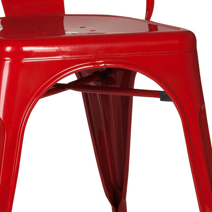 hjh OFFICE Vantaggio Comfort 645021 Bistro Chair Metal Red Industrial Design Stackable