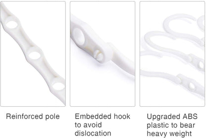 HOUSE DAY Space Saving Hangers 10 Pack, White Magic Hanger Hooks