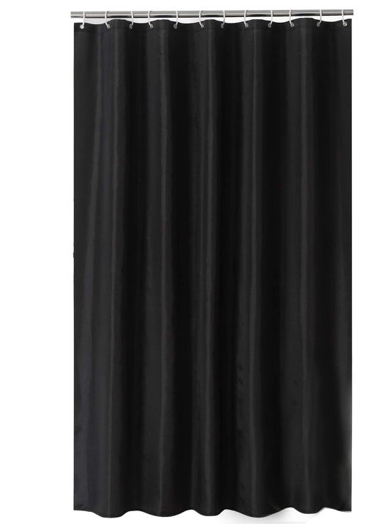 Sfoothome 180cm Wide x 200cm Long Black Shower Curtain,Waterproof Shower Curtain Liner, Bath Curtain For Bathroom