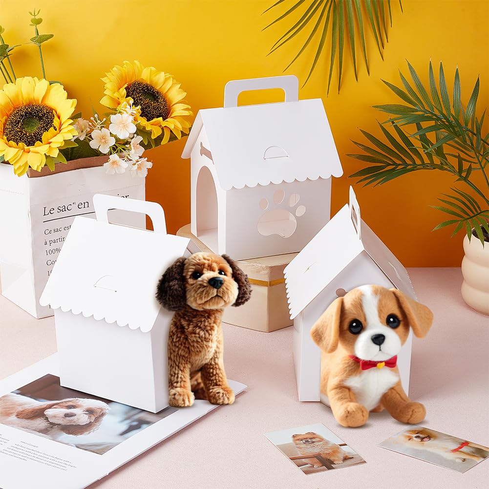 BENECREAT Dog Party Favors Boxes, Treat Gift Boxes, 30 Packs, White