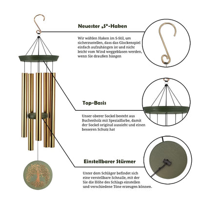 Astarin Large Memorial Wind Chimes, 36 Inches - Deep Tone for Garden, Sympathy Gift for Mother, Home Yard Decor