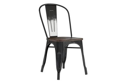 DHP Furniture Fusion Metal Dining Chair Black, Pack of 2