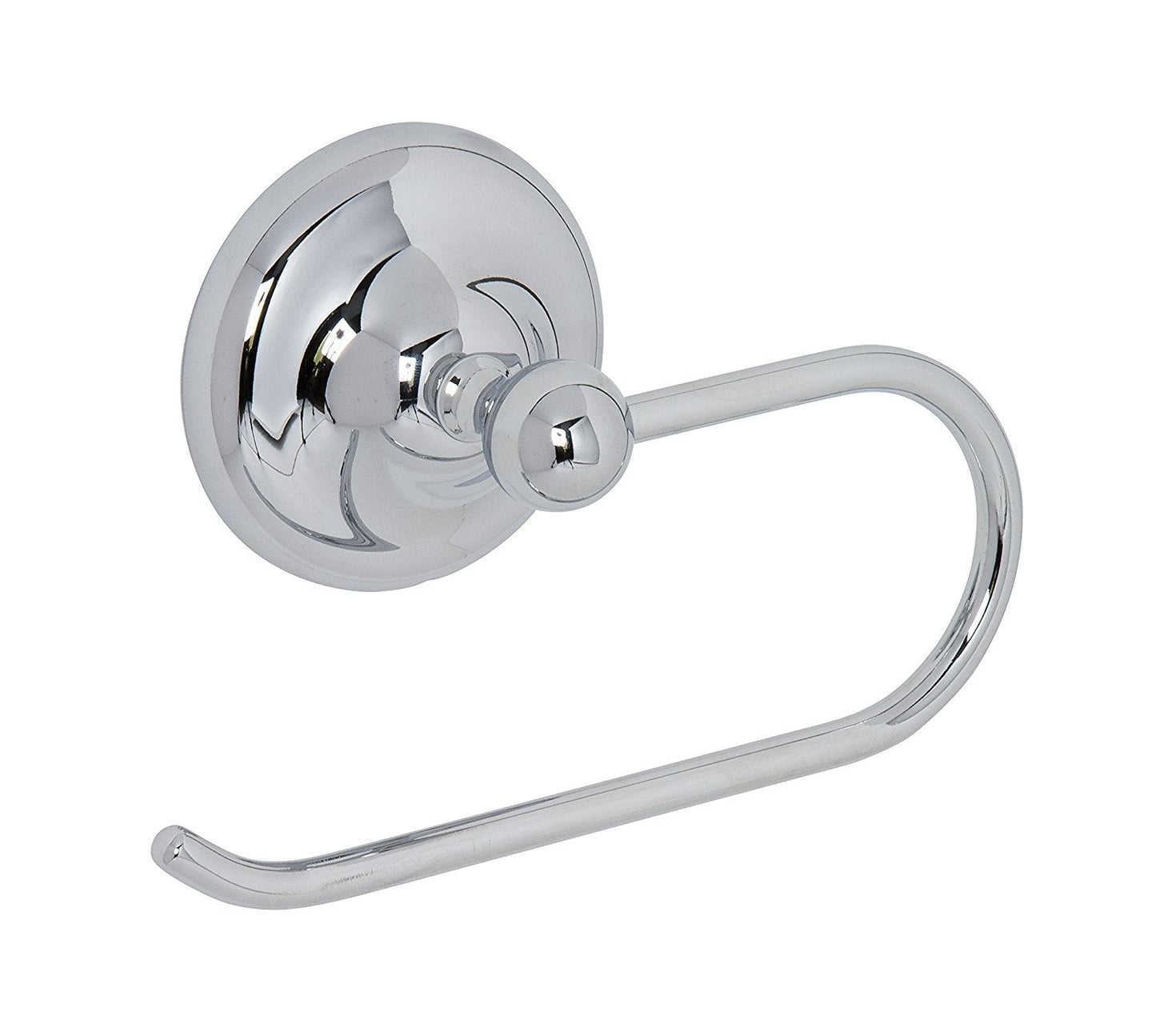Croydex Grosvenor Solid Brass Toilet Roll Holder with Chrome Finish, Bathroom Storage Solution, Easy Fit Flexi-Fix Accessories, All Fixings Included,