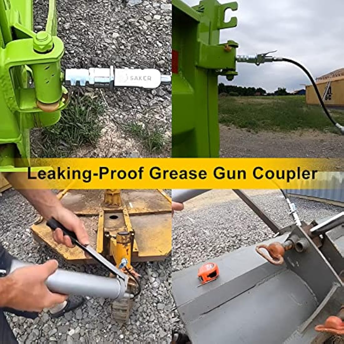 Saker Grease Gun Coupler-Upgrade to14000 PSI,Duty Quick Release Grease Couplers,Compatible with All Grease Guns 1/8" NPT Fittings(2 PCS)
