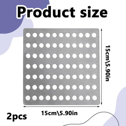 2Pack Square Drain Covers Outdoor Steel Rustproof Mesh Drainage