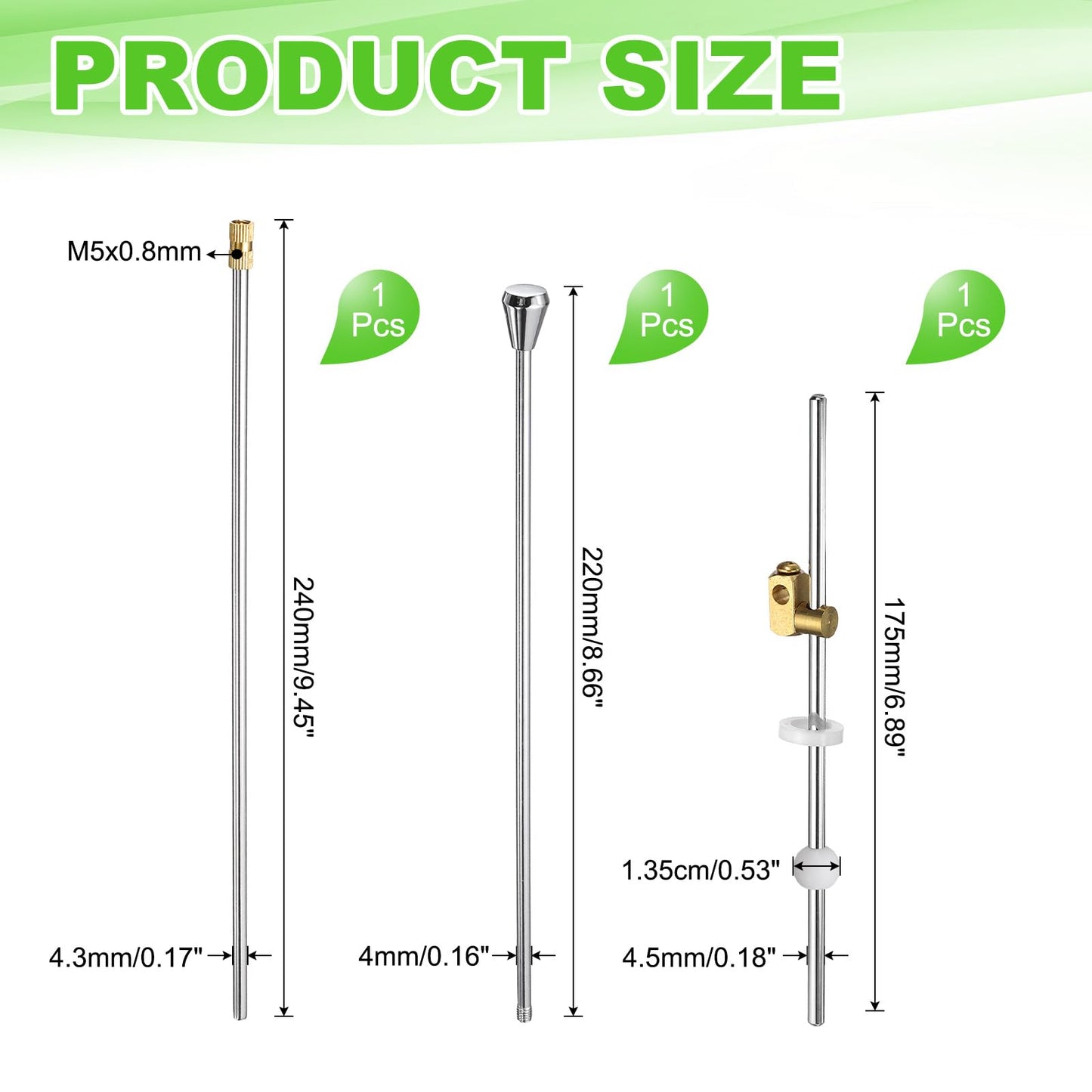 sourcing map Sink Drain Repair Kit, 0.53" Sink Stopper Pull Rod Linkage Adjustable Center Pivot Ball Rod Brass Assembly for Bathroom Drain
