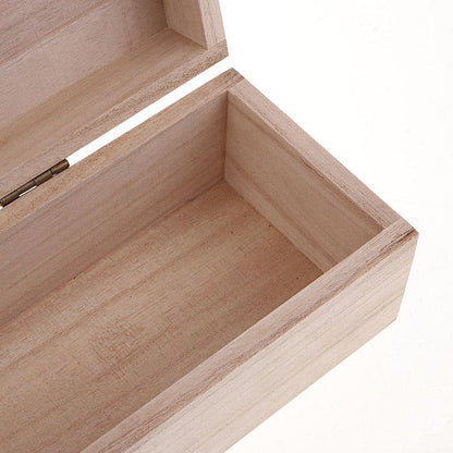 zalati Wooden Box Unfinished Natural Treasure Chest Case for DIY Craft Jewelry Storage