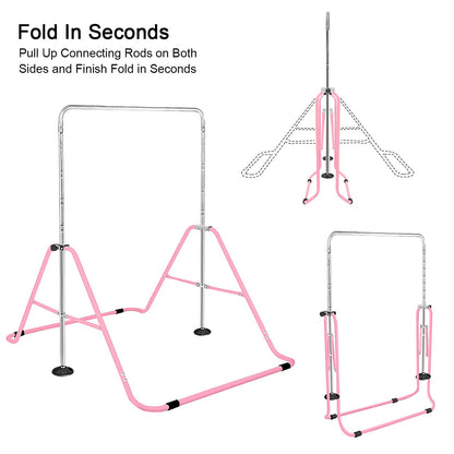 FBSPORT Gymnastics Bars, Horizontal Bar Expandable Gymnastics Kids Bar Folding Bar Junior Training Bar Multifunction Gym Training Equipment Home