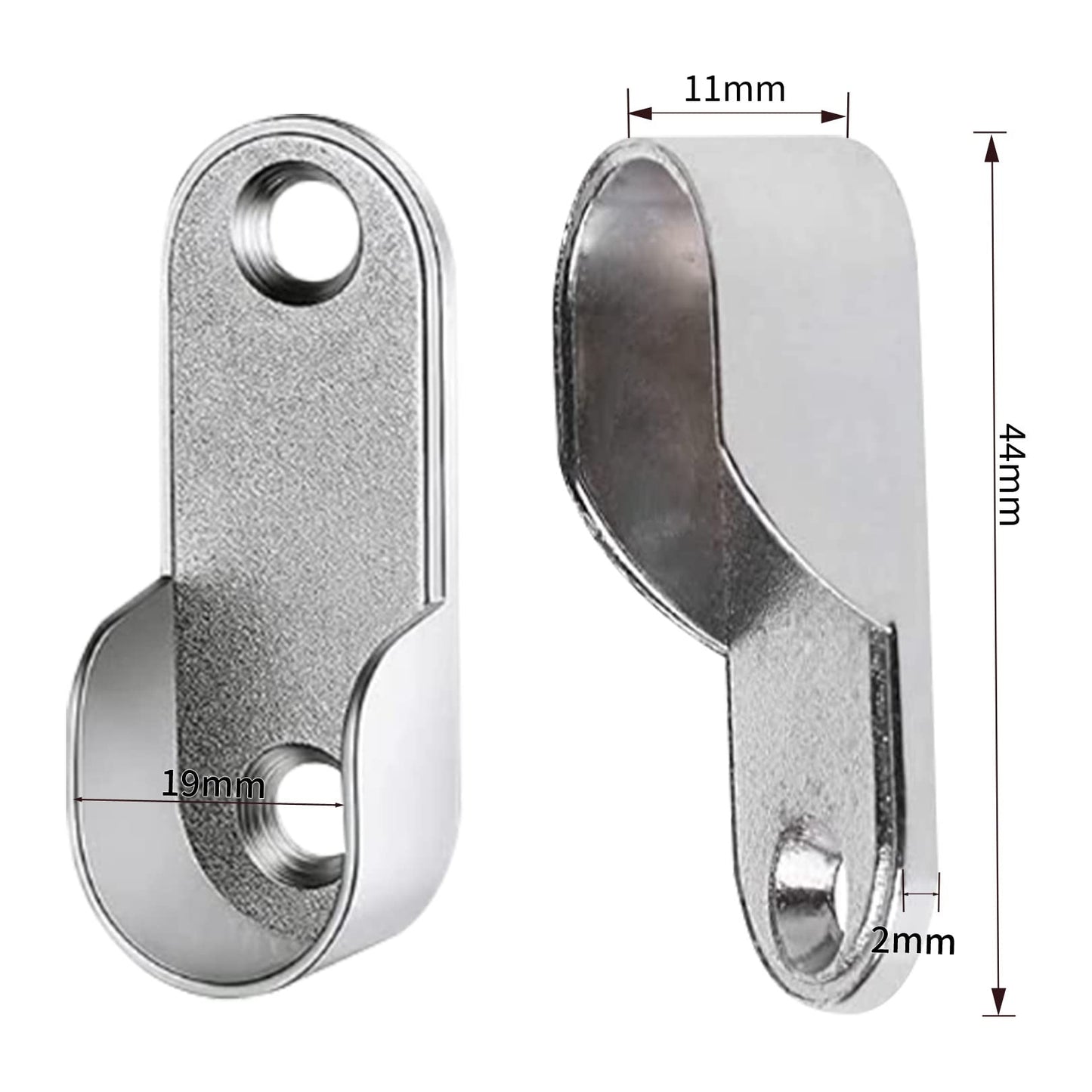 Oval Wardrobe Hanging Rails Fittings Wardrobe Pole Fitting with12pcs Screws