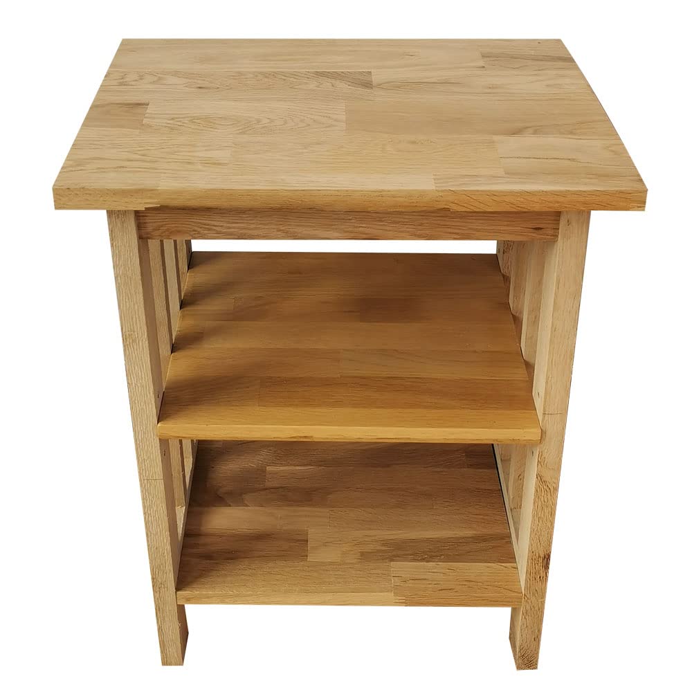 Aurotrice OAK Side Table 2 Storage Shelves Night Table End Table Grid Frame Rural Style 40 x 30 x 54 cm Large space