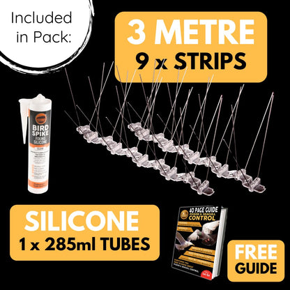 Defender Bird Spikes | Seagull Deterrent Kit | Install Guide & Glue | 3 Metre
