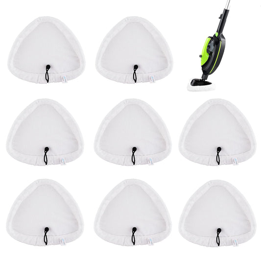 Sgizoku 8PCS Universal Triangular Steam Mop Pads Compatible with H2O Steam Cleaners:for H20 HD/X5 Microfiber Cloths Covers Replacement for