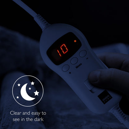 Sensio Home Luxury Heated Throw Electric Blanket Cream, Flannel Fleece with Teddy Fleece On The Inside, Machine Washable, Digital Remote with 10 Heat