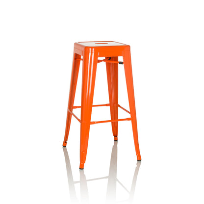 hjh OFFICE 645080 Bar stool VANTAGGIO HIGH metal Orange retro stool in industry design, stackable
