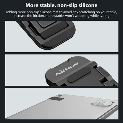 Nillkin Portable Laptop Stand Keyboard Cradle with Non-Slip Silicone Laptop Feet, Invisible Adjustable Computer Kickstand for MacBook Pro/Air, HP