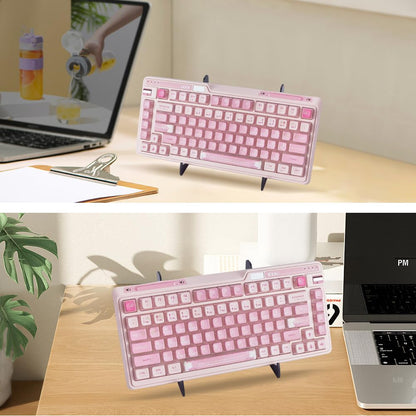 CRASPIRE Acrylic Keyboard Display Stand 2-Tier Portable Keyboard Display Shelf Black Display Keyboard Holder Removable Keyboard Storage Holder for