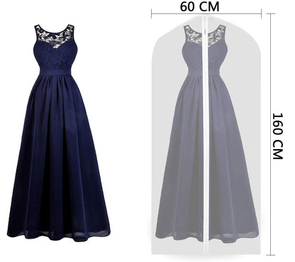 Garment Bags, Breathable 63 inch(6 PCS) Long Wedding Gowns Dress Bags Coat Clothes Covers Bags Moth Resistant Hanging Zipped Garment Bags for Long