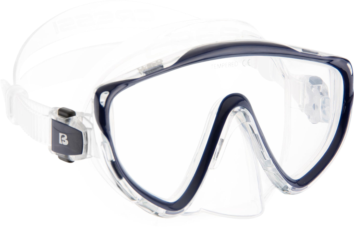 CRESSI Tino Adventure Set Clear/Blue Navy [S/M] - Snorkel Set Tonga Fins, Tino Mask and Scilla Snorkel for Snorkelling and Diving, Transparent/Blue