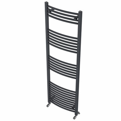 Warmehaus Curved Heated Towel Rail Anthracite Radiator 1600x500mm