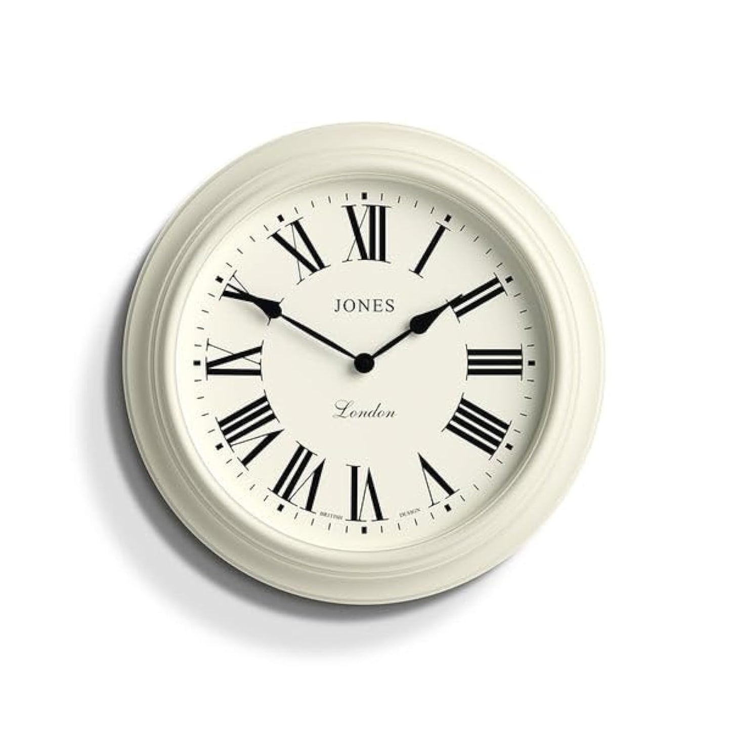 Jones Clocks Supper Club wall clock | Large classic round clock | 40cm | Pale cream | Roman numerals |Traditional design ideal for kitchen or living